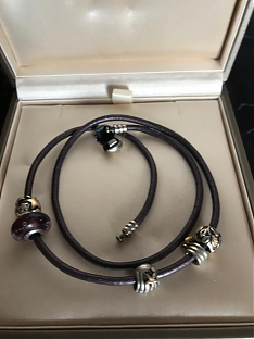 Кожаный браслет Pandora